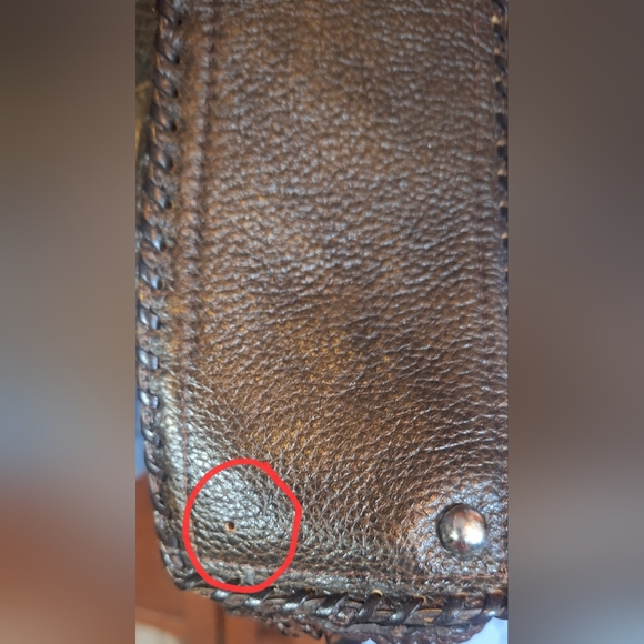 🐂Vintage CRYSTAL PISTOL unique, distressed leather over-the- shoulder purse - Picture 15 of 16